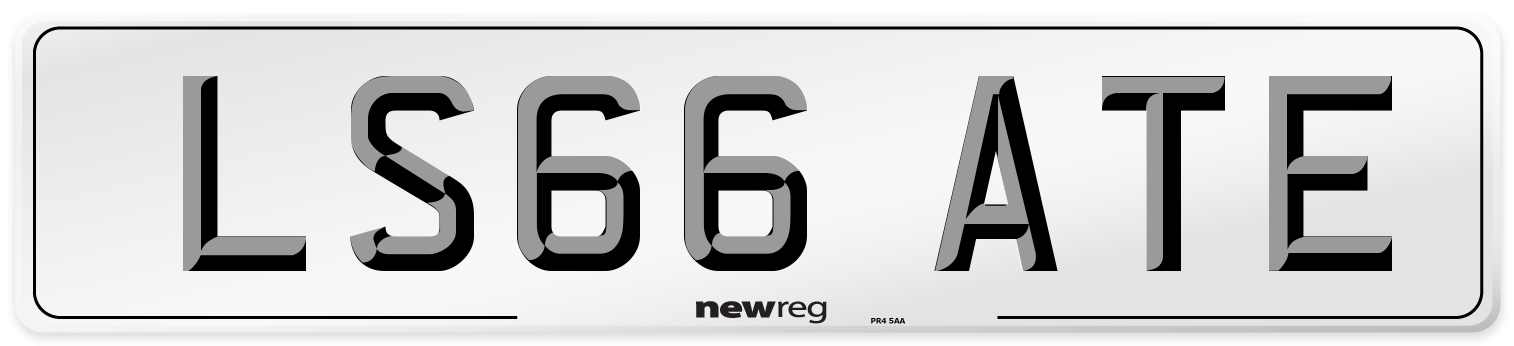 LS66 ATE Number Plate from New Reg